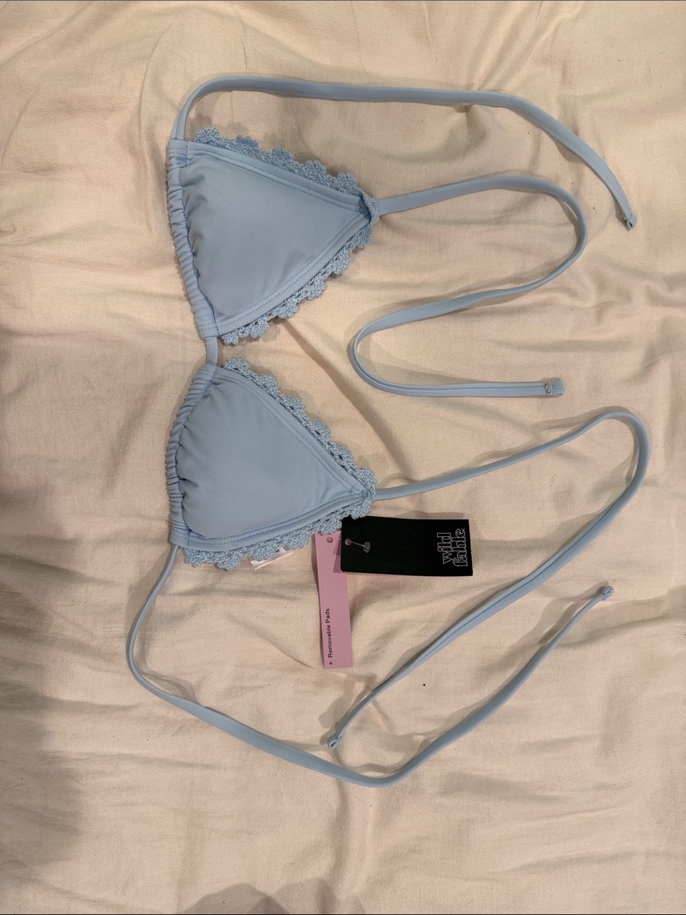 wild fable Light Blue Lace Triangle Bikini Top